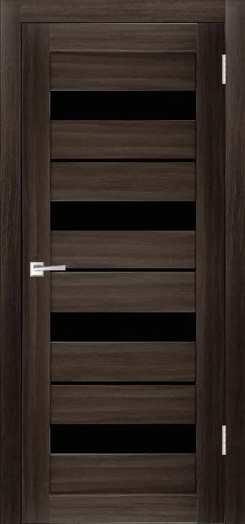 Фото Межкомнатная дверь Легенда X-5 тон Грей Остекление Лакобель черное